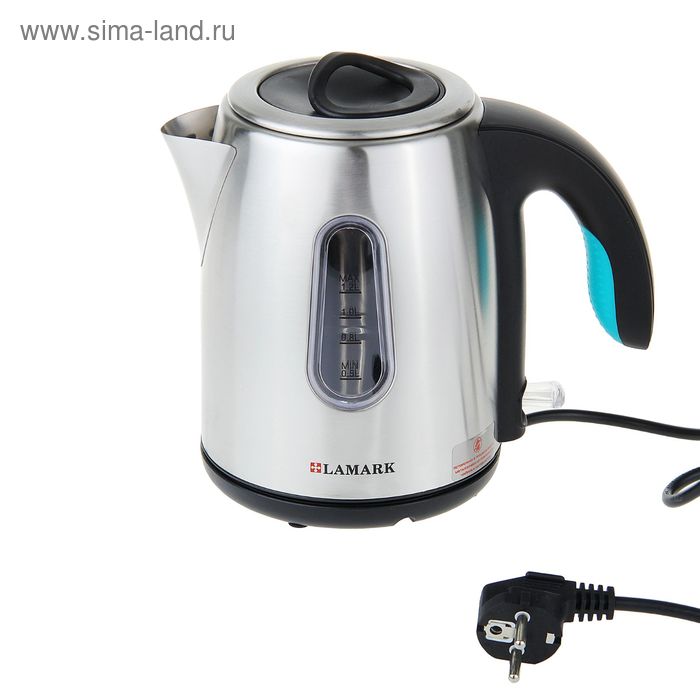 Чайник электрический Lamark LK-1009, 1.2 л, 1500 Вт, серебристый - Фото 1