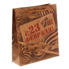 Пакет крафтовый вертикальный «С 23 Февраля», 23 × 27 см - Фото 3