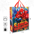 Пакет подарочный "С Днем рождения" 31х40х11 см, упаковка, Человек-паук - Фото 1