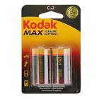 Батарейка алкалиновая Kodak Max, C, LR14-2BL, 1.5В, блистер, 2 шт. - Фото 4