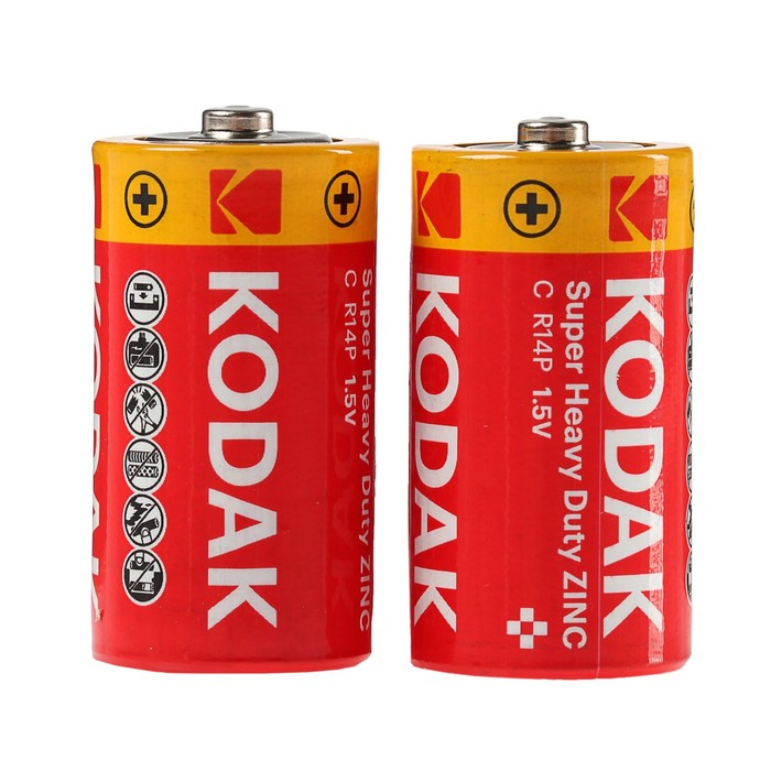 Батарейка солевая Kodak Extra Heavy Duty, C, R14-2BL, 1.5В, блистер, 2 шт. - фото 51316522