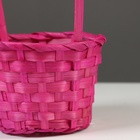 Корзина плетёная для хранения, 13×13×9.5 см, ручка h=18.5 см, бамбуковая, розовая - Фото 4