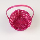 Корзина плетёная для хранения, 13×13×9.5 см, ручка h=18.5 см, бамбуковая, розовая - Фото 3