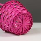 Корзина плетёная для хранения, 13×13×9.5 см, ручка h=18.5 см, бамбуковая, розовая - Фото 5