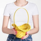 Корзина плетёная, бамбук, жёлтая, с изгибом, (шляпка) - Фото 1