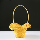 Корзина плетёная, бамбук, жёлтая, с изгибом, (шляпка) - Фото 2