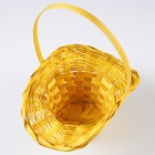 Корзина плетёная, бамбук, жёлтая, с изгибом, (шляпка) - Фото 4