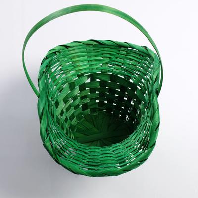 Корзина плетёная, бамбук, d=21/13xH14/29 см зеленый