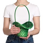 Корзина плетёная, бамбук, d=21/13xH14/29 см зеленый - Фото 4