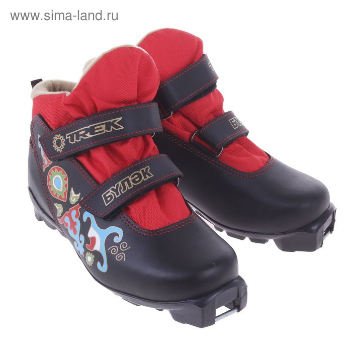 Ботинки лыжные TREK Bylek SNS ИК, цвет чёрный/красный, логотип цветной, размер 35 - Фото 1