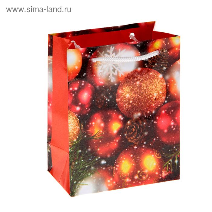 Пакет подарочный "Рождественские украшения", 11,5 х 14,5 х 6,5 см - Фото 1