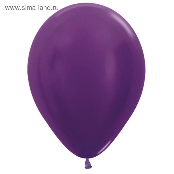 Шар латексный 12", металл, набор 100 шт., цвет фиолетовый 551 - Фото 1