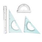 Набор геометрический большой (линейка 20см, транспортир, треугольник-2шт 30/60, 45/45) - Фото 1