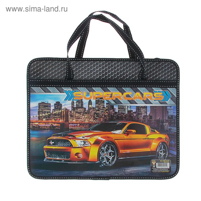 Папка с ручками А4, 330 х 260 х 75 мм, пластиковая, ручки-тесьма, Avto City - Фото 1