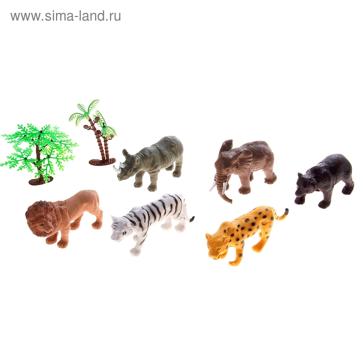 Набор животных «Африка» с аксессуарами, 6 фигурок - Фото 1
