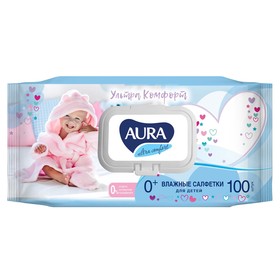 Влажные салфетки Aura Ultra Comfort, детские, гипоаллергенные, 100 шт.