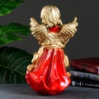 Фигура "Ангел в платье ассорти с букетом" золото 20х20х35см - фото 8263732
