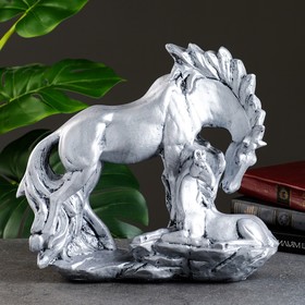 Фигура "Лошадь с жеребенком" серебро 11х34х31см