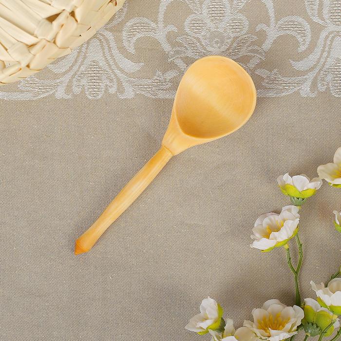 Ложка деревянная, полубаская, варёная, без росписи, заготовка для творчества - Фото 1