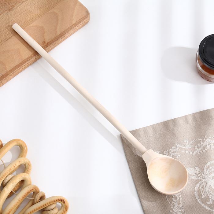 Ложка деревянная для варенья (длинная), без росписи, заготовка для творчества - Фото 1