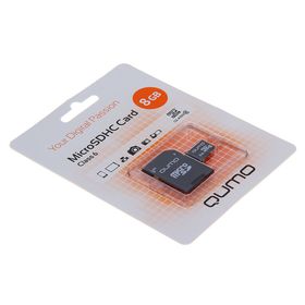 Карта памяти Qumo microSD, 8 Гб, SDHC, класс 6, с адаптером SD