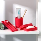 Набор дорожный, 3 предмета: мыльница, стакан, футляр для зубной щетки, цвет МИКС - Фото 7