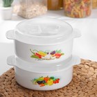 Кастрюля для СВЧ-печи, 1.2 л, пластик, МИКС - Фото 1