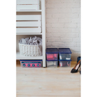 Ящик для хранения обуви и аксессуаров, 34×19×12 см, цвет серый - Фото 3