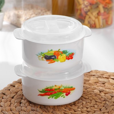 Кастрюля для СВЧ-печи, 700 мл, пластик, МИКС