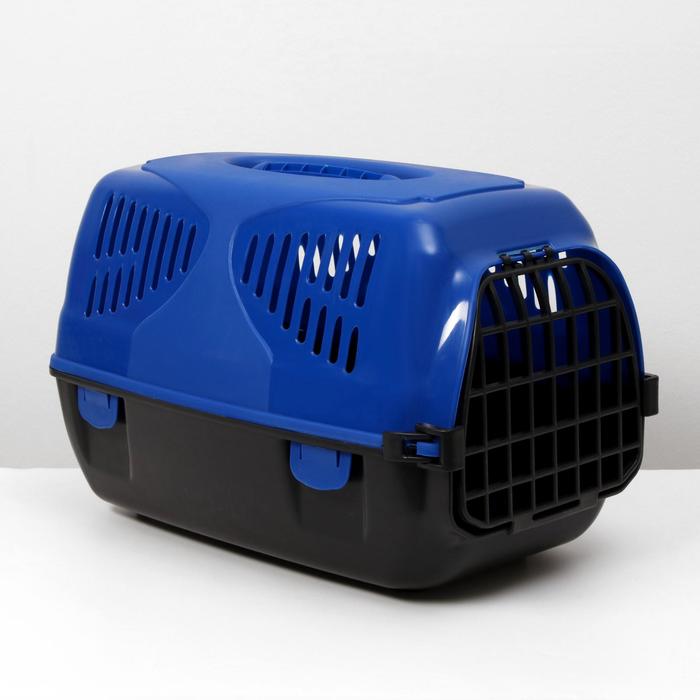 Переноска для животных "Сириус", 33,5 х 31 х 50 см, цвет синий - Фото 1