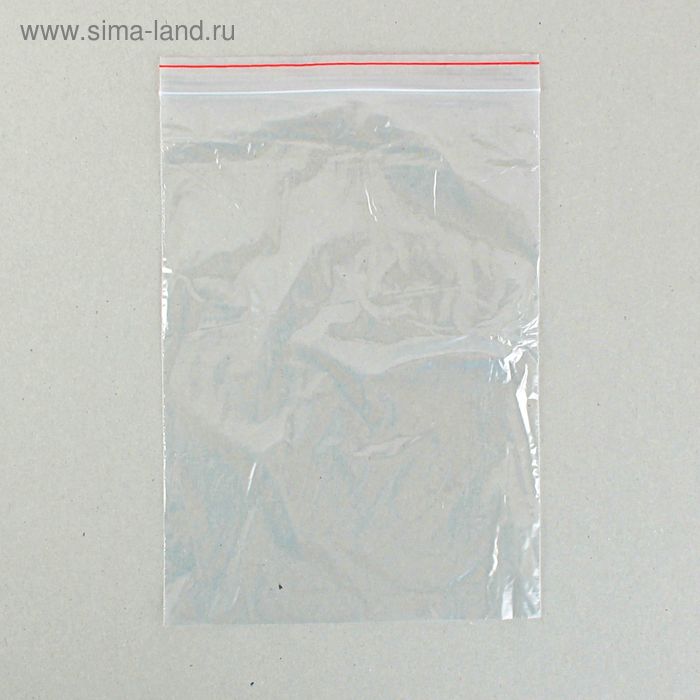 Пакет zip lock 18 х 25 см (с красной полосой) - Фото 1