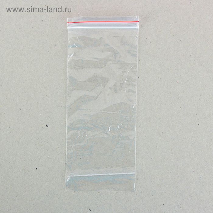 Пакет zip lock 8 х 18 см (с красной полосой) - Фото 1