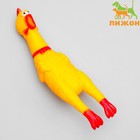 Игрушка пищащая "Задумчивая курица" малая, 16,5 см, жёлтая - фото 317883513