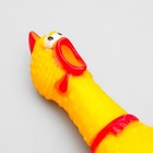 Игрушка пищащая "Задумчивая курица" малая, 16,5 см, жёлтая - Фото 3