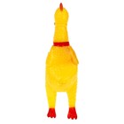 Игрушка пищащая "Задумчивая курица" малая, 16,5 см, жёлтая - фото 8263862