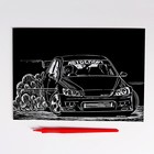 Гравюра «Автоспорт» с металлическим эффектом «золото», 15х21 см - Фото 3