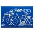 Гравюра "Джип" с металлическим эффектом радуги, синее покрытие, А4 - Фото 2