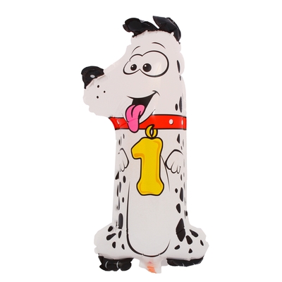 Шар полиэтиленовый 18" Цифра 1, собачка