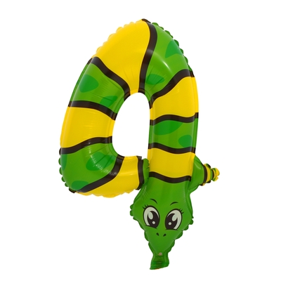 Шар полиэтиленовый 18" Цифра 4, змейка