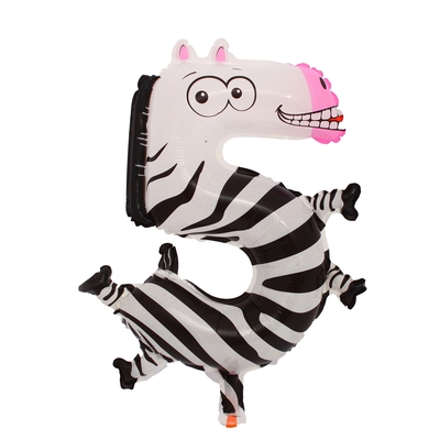 Шар полиэтиленовый 18" Цифра 5, зебра