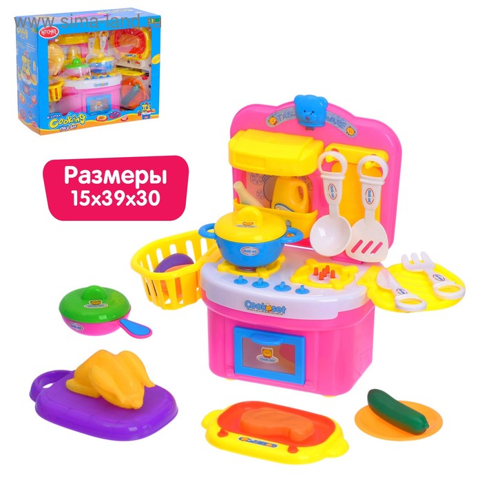 Игровой модуль мини-кухня "Маленькая помощница" с аксессуарами, световые и звуковые эффекты - Фото 1