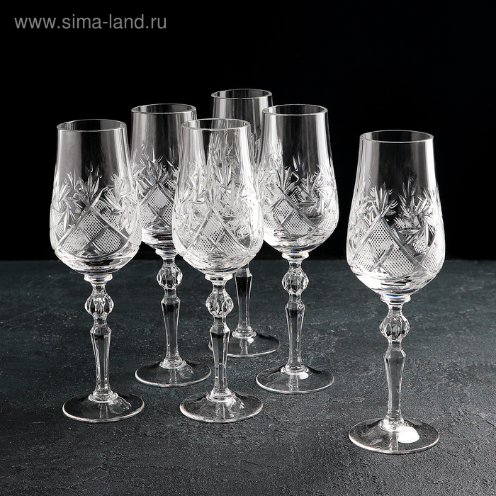Набор бокалов хрустальных для шампанского «Мельница», 190 мл, 6 шт - Фото 1