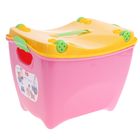 Ящик для игрушек "Супер-пупер" с крышкой на колёсиках, 20 л, цвет розовый - Фото 1