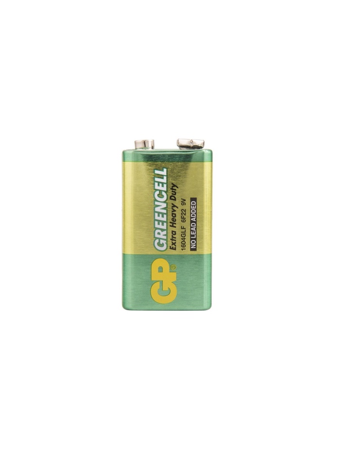 Батарейка солевая GP Greencell Extra Heavy Duty, 6F22-1BL, 9 В, крона, блистер, 1 шт. - фото 51766457 Батарейка солевая GP Greencell Extra Heavy Duty, 6F22-1BL, 9 В, крона, блистер, 1 шт. - фото 51766457