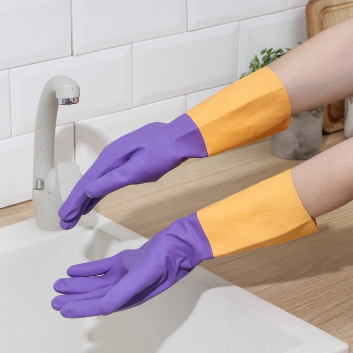 Перчатки хозяйственные резиновые «Брут», размер M, экстрапрочные - Фото 1