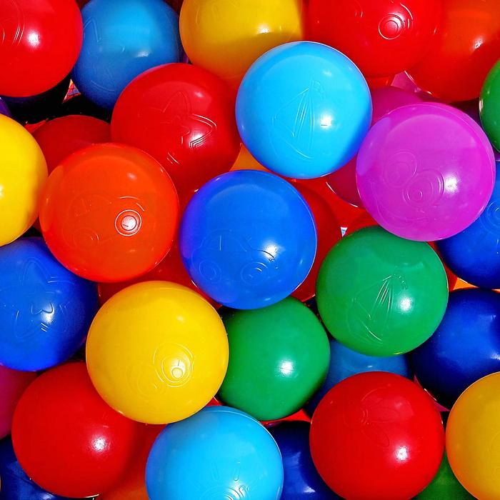 Шарики для сухого бассейна с рисунком, диаметр шара 7,5 см, набор 90 штук, разноцветные - фото 1906801319