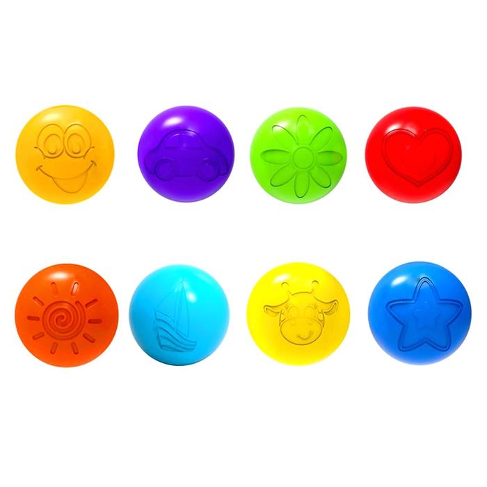 Шарики для сухого бассейна с рисунком, диаметр шара 7,5 см, набор 90 штук, разноцветные - фото 1886182807