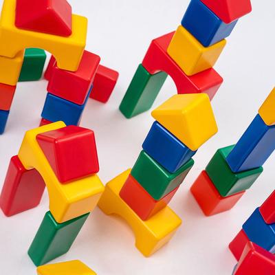 Кубики детские, пластиковые, цветные, 41 штука, 6 х 6 см