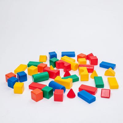 Кубики детские, пластиковые, цветные, 41 штука, 6 х 6 см