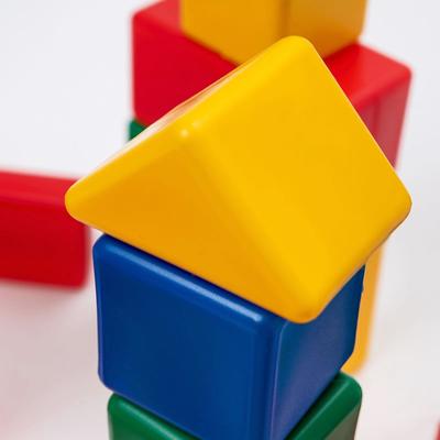 Кубики детские, пластиковые, цветные, 41 штука, 6 х 6 см